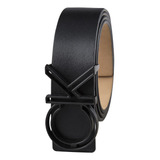 Cinto Calvin Klein Casual Ck Monogram Ck Com Fivela Recortad