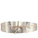 Cinto De Couro Faixa Samira Bauarte Ouro Claro