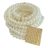 Cinto Feminino Corrente Pérola Strass Moderno Lara