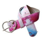 Cinto Feminino De Corino Fivela De Coração Cor Tiedye Tamanho G