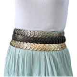 Cinto Feminino Elástico Moedas Brilhantes Moda Estilo Texas