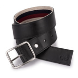 Cinto Masculino Casual Dupla Face 2 Em 1 Couro Legítimo Cor Preto listrado Tamanho Eg serve Calça 54 56
