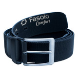 Cinto Masculino Couro Legítimo E Elástico Fasolo Cor Preto Tamanho 110