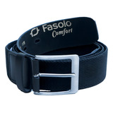 Cinto Masculino Couro Legítimo E Elástico Fasolo Cor Preto Tamanho 120