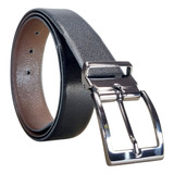 Cinto Masculino Couro Legítimo Plus Size Dupla Face 2 Em 1 Cor Preto marrom Tamanho 140