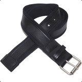Cinto Masculino Lona 2 Bordas 4cm Couro Sintético L50 Pp Cor Preto preto Desenho Do Tecido Liso Tamanho Calça 44 A 46 comprimento 120cm 