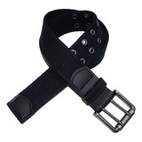 Cinto Masculino Lona Premium 2 Bordas Largura 4cm L39pt Full Cor Preto Desenho Do Tecido Liso Tamanho Calça 50 A 52 comprimento 140cm