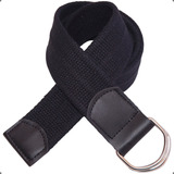 Cinto Masculino Lona Premium 3 Bordas Argolas 4cm L47pt Full Cor Preto Desenho Do Tecido Liso Tamanho Calça 50 A 52 comprimento 140cm