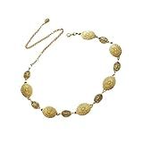 Cinto Para Mulheres- Elos De Metal-estilo Moeda Vintage- Cinto Feminino Para Vestido- Saia E Jeans- Estilo Blogueira Vintage -Dourada-