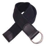 Cinto Plus Size Masculino Lona Premium Argola 4 0cm L47 Cf Cor Preto Desenho Do Tecido Liso Tamanho Calça 60 62 comprimento Total Com Fivela 165cm