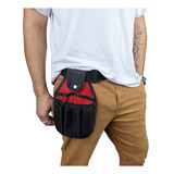 Cinto Porta Ferramentas Eletricista Lona Reforçada 7 Bolsos Cor Vermelho
