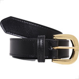 Cinto Slim Fino Feminino Couro Legítimo Preto