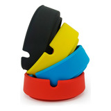 Cinzeiro Silicone Para Cigarros Não Queima Redondo Lavável Cor Preto