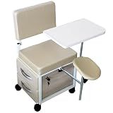 Cirandinha Manicure Pedicure Evolux Com Gavetas E Rodinhas For-ty -Pérola - Armário Avelã-