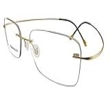 Circleperson Armação De óculos De Titânio Sem Aro Masculina- Sem Dobradiça- Leve- 55-18-140- Dourado- Lens Width 55 Mm