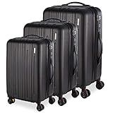 Cj- Malas ABS 3 Pecas P-M-G Rodas 360 - AeroMalas Suécia -Preto-