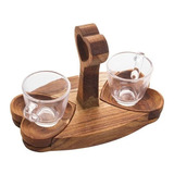 Cj 2 Xícaras Café Pires Coração E Suporte Madeira Teca 75ml