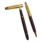 Cjto Montblanc Original Doue Bordô Esferográfica E Tinteiro