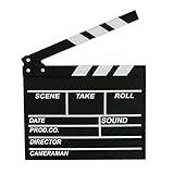 Clapboard De Filme Tábua Claquete Madeira Preta Apagável A Seco Acessório Ripa Filme Madeira Prancha Filme Cena Ação Tábua De Ardósia Para Diretor Estúdio Cinema Câmera Hollywood
