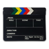 Claquete Profissional Preta Acrílico Cinema Com Imã E Caneta