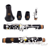 Clarinete Madeira De Ébano Original Chaves Banhadas Em Prata