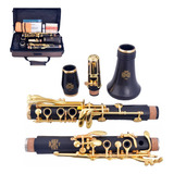 Clarinete Profissional Madeira Ébano E Chaves Ouro Germany