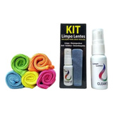 Clean Kit Limpeza Óculos E Telas Com Flanela Mágica