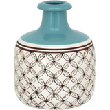 Clemence Vaso Garrafa Decorativa 21x17x17cm Cerâmica Azul