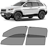 CLIM ART Para Sol Magnético De Janela De Carro Para Jeep Cherokee 2014 2024 Conjunto De 4 Peças Capas De Vidro Laterais Bloqueador De Raios Solares UVB E UVA Proteção De Janela Para Carros Para Sol De Carro MS0049