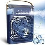 Climatizador Ventilador Aromatizador Umidificador Ar Condicionado Portátil Reservatório De Água Gelada Gelo Luz De Led Temporizador RCM Group Azul 