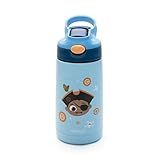 Clingo Garrafa Térmica Infantil Pirata Dupla Parede A Vácuo Livre De BPA 350 Ml Azul
