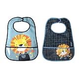 Clingo Kit 2 Babadores Impermeáveis Com Bolso Coletor Luke Azul