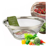 Clink Escorredor De Macarrão Arroz Legumes Verduras Multiuso 22cm Cor Inox