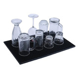 Clink Tapete Escorredor De Louça Silicone Bar Mat Padaria 45x30cm Cor Preto