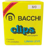 Clips De Papel Bacchi 8 0 Com 170 Unidades Cor Cinza