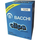 Clips P papel Galvanizado 12 0 Bacchi 500 Grs Cx C 105 Un Cor Branco