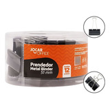 Clips Prendedor Metal Binder 51mm Preto 12un Para Escritório