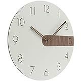 CLISPEED 1 Unidade Relógio De Parede Relógio De Madeira Moderno Relógios De Parede Grande Relógio De Metal Relógio De Madeira Antigo Madeira Branca Mudo Antiguidade Branco Madeira Mdf