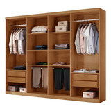 Closet Casal Rufato Hera Gold 4 Gavetas 8 Prateleiras Mdf Rufato Cor Imbuia