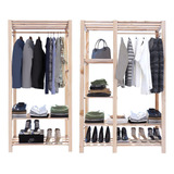Closet Duplo Design Arara Industrial Pinus Organizadoras