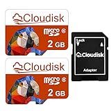 Cloudisk Pacote Com 2 Cartões Micro SD De 2 GB Cartão De Memória MicroSD C6 Parrot Prime Com Adaptador SD 2 GB 