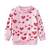 CM-Kid Moletom Infantil Para Meninas Com Estampa De Coração- Manga Comprida- Pulôver- Gola Redonda- Suéter De Inverno Para Crianças- 1- Estampa De Coração- 3-4 Anos