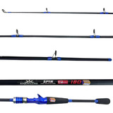 Cmik Spin Vara Pesca Carretilha Carbono 15 35lbs Traira 1 80m 2 Partes Cor Azul