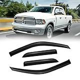 CMVT Auto Viseiras De Janela Para Dodge Ram 1500 Quad Cab Cabine Estendida 2009 2018 Protetores De Chuva Proteção De Ventilação Defletor De Sombra Fumaça Escura 2010 2011 2012 2013 2014 2015 2016