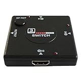 CNmuca Mini Switcher Compatível Com HDMI 3 Dispositivos Para 1 TV Switch Box Seletor De 3 Vias 1080P 3 Em 1 Saída Compatível Com HDMI Splitter Suporte 3D Preto