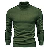 CNSTORE Suéter Masculino De Cor Sólida Gola Alta Pulôver Quente Blusa Casual De Malha Cardigã