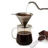 Coador De Café Em Aço Inox Com Suporte Reutilizável E Lavável - Malha Ultrafina Portátil- Dispensa Filtro De Papel- Econômico