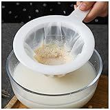 Coador De Malha De Nylon Ultrafino Para Cozinha 14 Cm Peneira De Plástico Malha Fina Com Alça Ferramenta De Cozinha Para Leite De Soja Café Leite Iogurte Suco Filtro De Folha De Chá Mel 