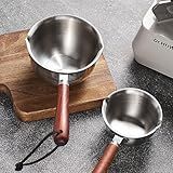 Coadores De Malha 1 Peça Mini óleo Derramado De Aço Inoxidável Panela Pequena Delicada Café Da Manhã Molho Picante Molho De Chocolate Cozinha Panela Especial Engrossada Coador De Alimentos Tamanho 180ml 