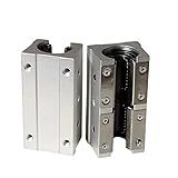 Coavoo Blocos De Rolamento Sbr20Luu- 2 Peças 20 Mm Aberto Longo Bloco De Rolamento De Esferas Deslizantes Para Guias De Eixo De Movimento Linear Sbr20 Trilhos Deslizantes Como Kit De Trilho Linear Cnc